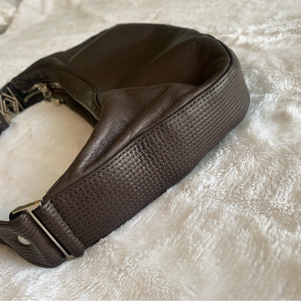 Anne Klein dark brown leather hobo bag